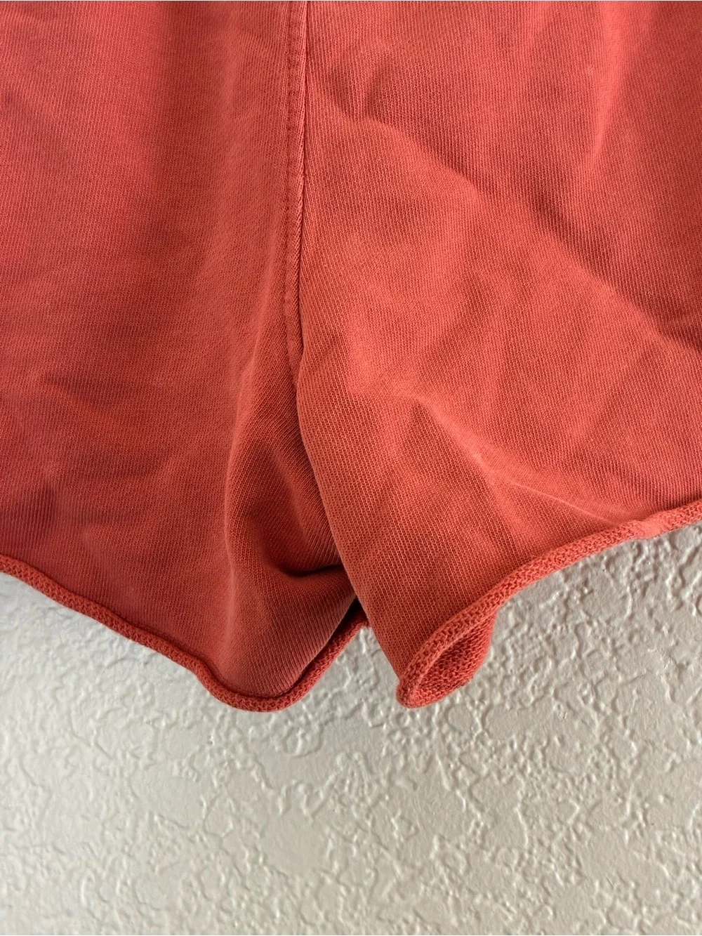Zara | Washed effect jogging shorts cotton in russet brick orange size medium